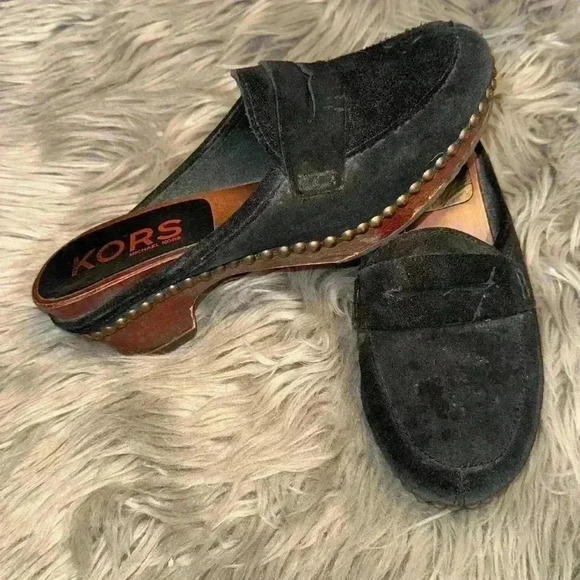 KORS Michael Kors Shoes - Vintage Kors Michael Kors Suede Wooden Mules Made in Italy Size 7